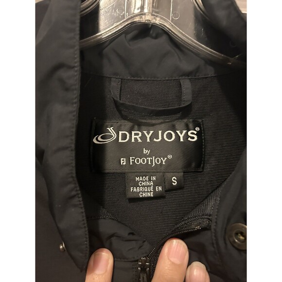 FootJoy FJ Dryjoys Jacket Mens Size Small Black Golf Windbreaker Lined 1/4 Zip - Picture 4 of 5